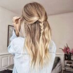 half up braid hairstyle for summer 4th of july